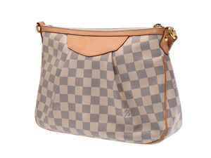 Louis Vuitton Siracusa Bag Leather Azur White White Shoulder